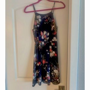 Lush Navy Floral Tank Dress